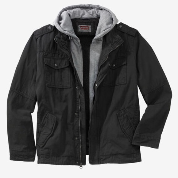 canvas hooded military jacket by levi's